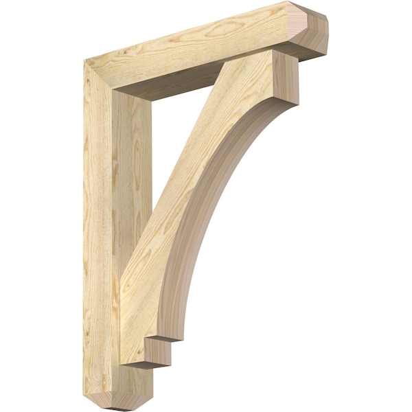 Ekena Millwork Imperial Craftsman Rough Sawn Bracket w/ Offset Brace, Douglas Fir, 6"W x 28"D x 36"H BKT0604X28X36IMP04RDF - main